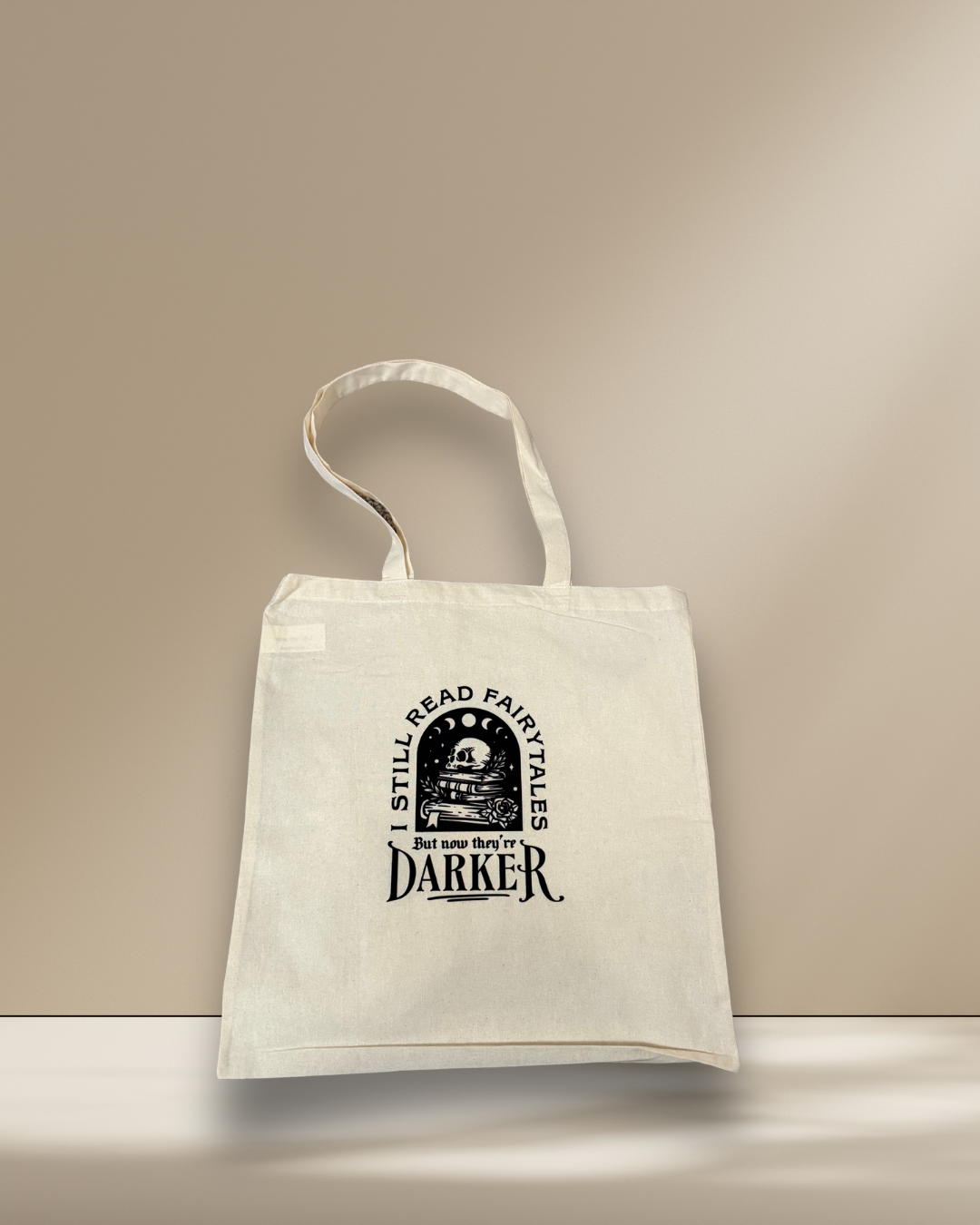 Book Lover Canvas Tote Bag - Black & Cream