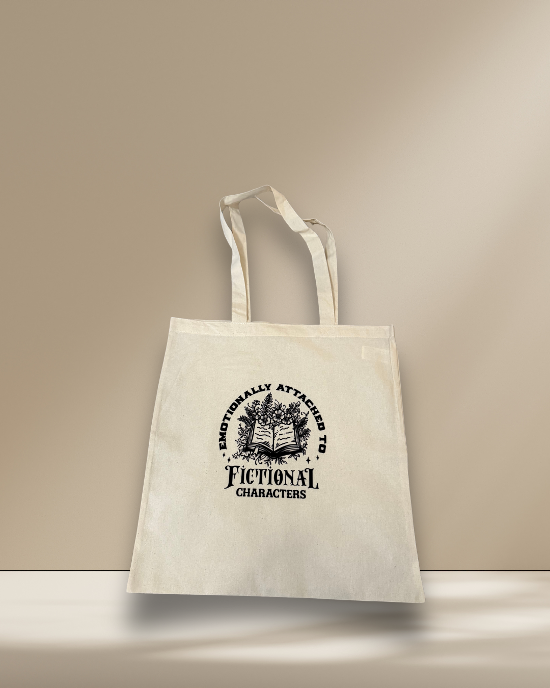 Book Lover Canvas Tote Bag - Black & Cream