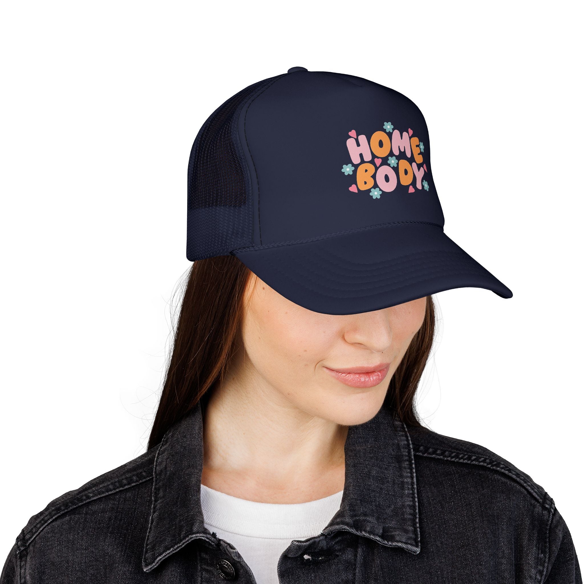 Homebody Trucker Cap — Retro Floral Cozy Comfort Hat