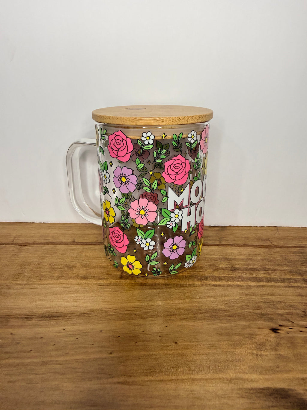 Floral Motherhood Glass Mug or Tumbler
