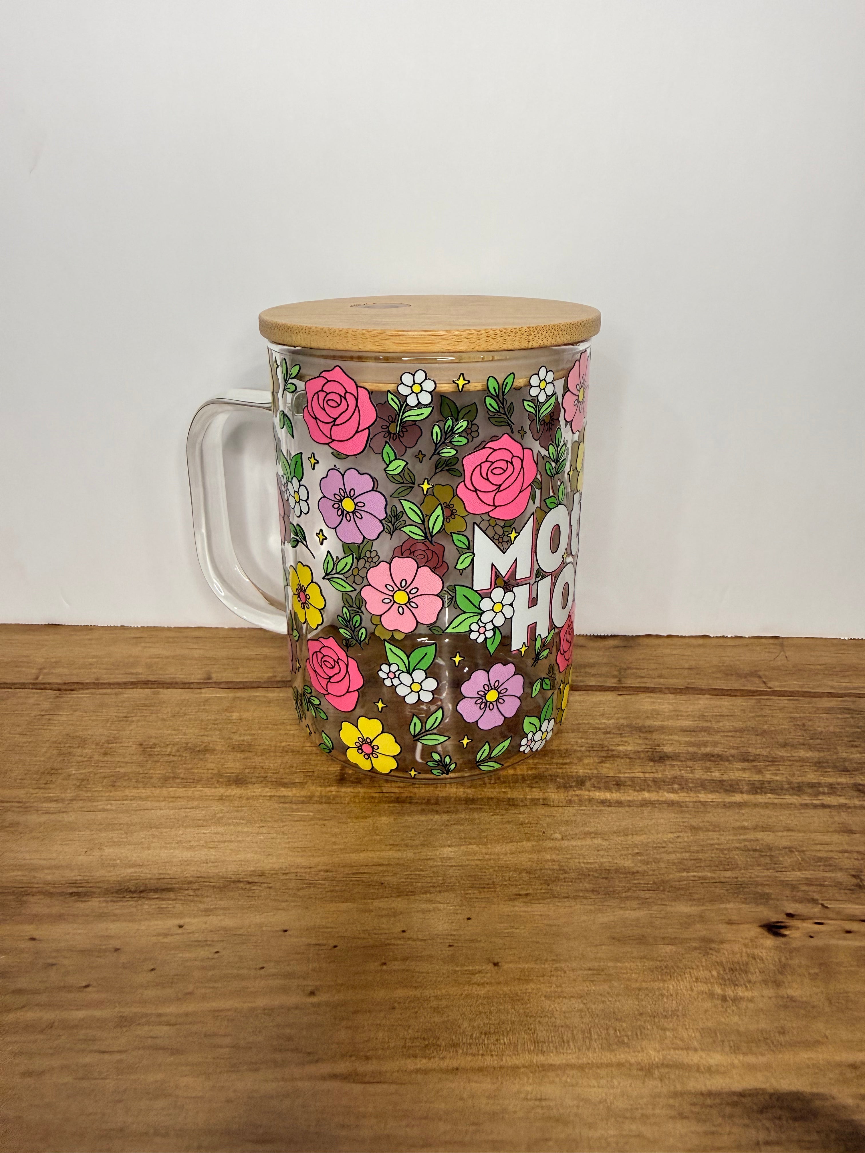 Floral Motherhood Glass Mug or Tumbler