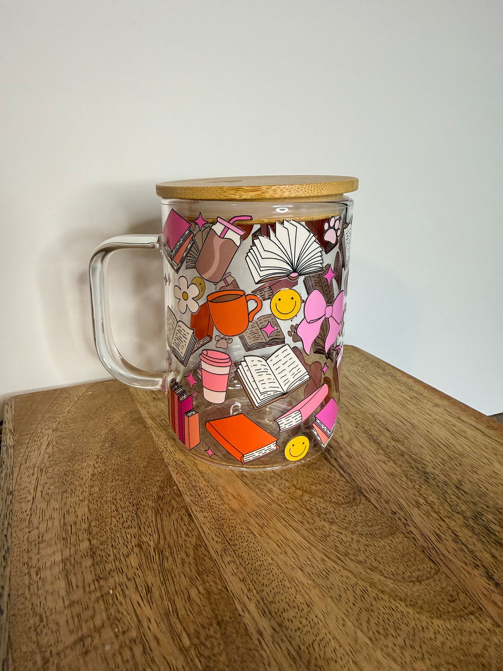 Smiley Books Glass Tumbler or Mug