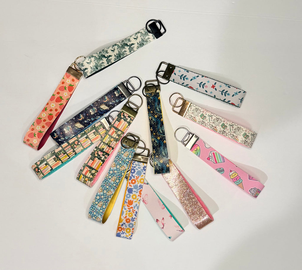 Cozy Reader Leather Wristlet – Handmade Keychain