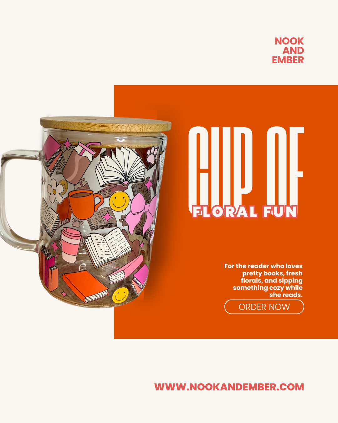 Smiley Books Glass Tumbler or Mug