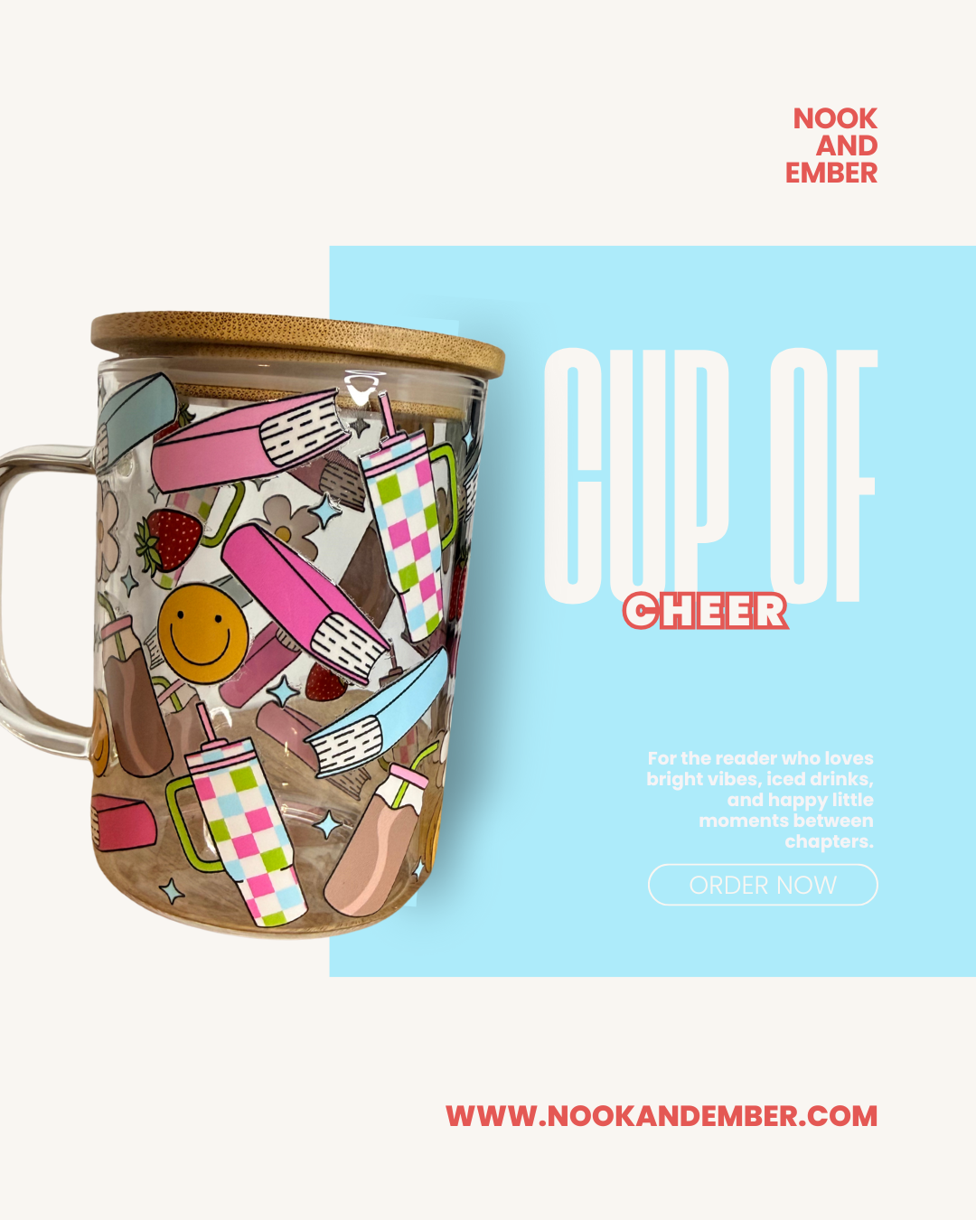 Retro Smiley Reads Glass Tumbler or Mug