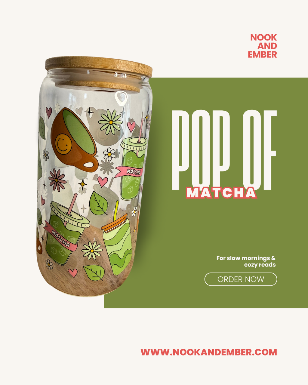 Matcha Glass Tumbler or Mug