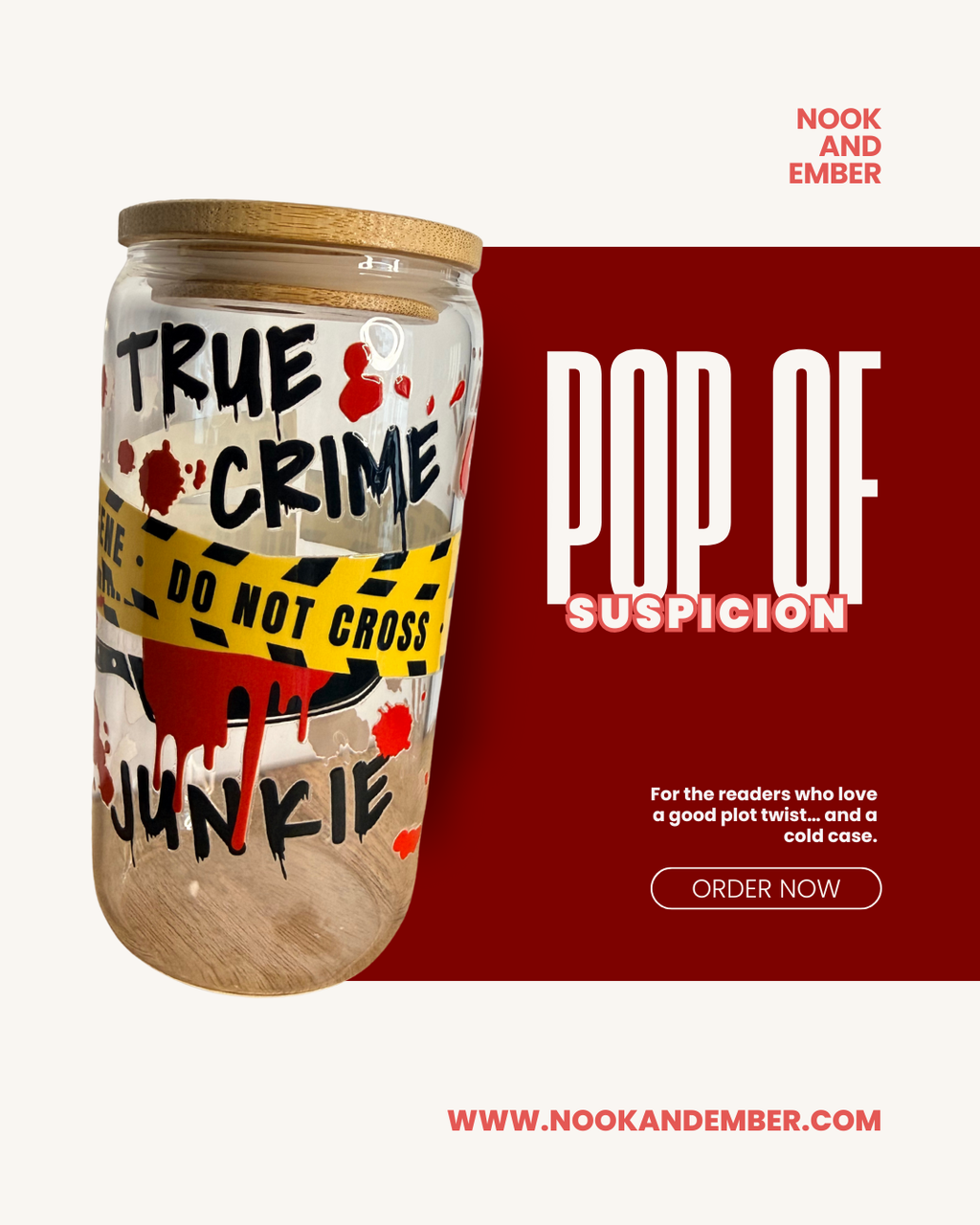 True Crime Junkie Glass Tumbler or Mug